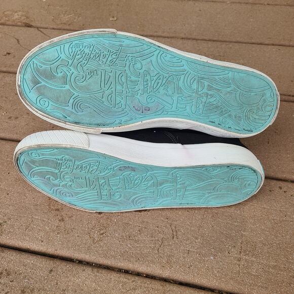 4 Earth by Blowfish Malibu Black Canvas Ankle‎ Pull On Sneakers Shoes Size 8 - Picture 8 of 8